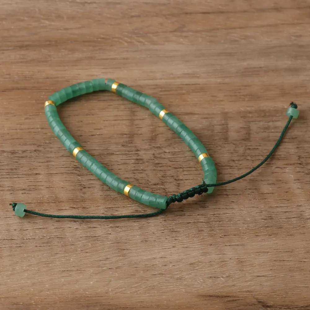 Groene Aventurine Kralenarmband, Verstelbare Hoge Kwaliteit, Minimalistische Armband Natuursteen Sierlijke Armband, Tibetaanse Edelsteen