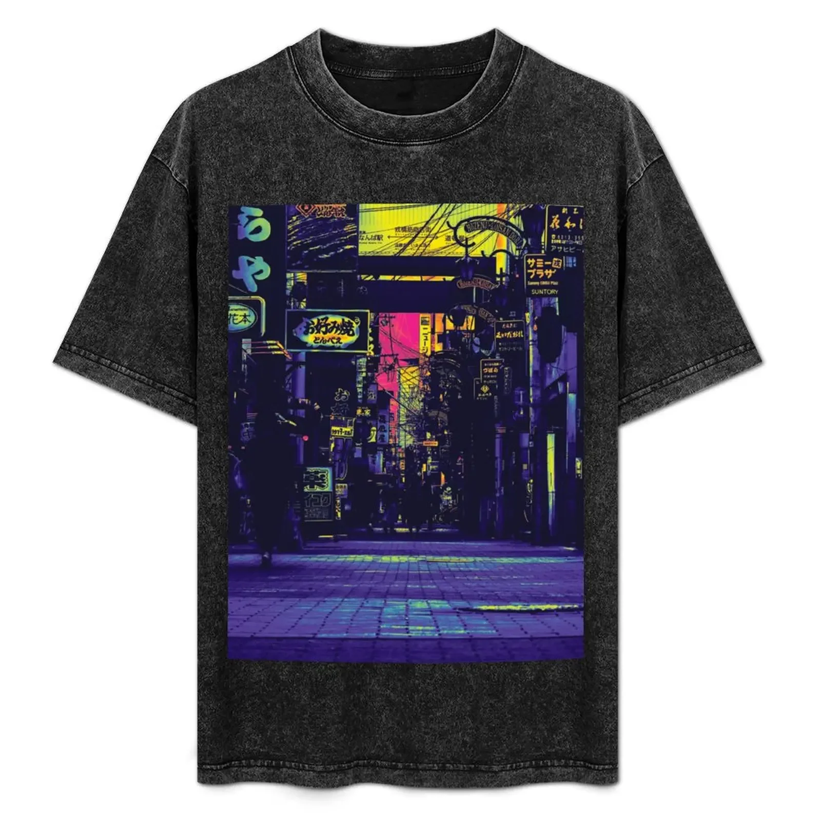

Night Life in the street of Osaka Prefecture, Japan T-Shirt man clothes new edition baggy shirts sublime vintage t shirt men