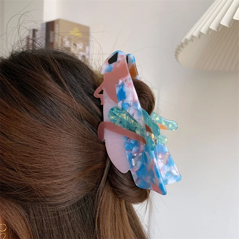 Cute Insect Hair Claws Creative Design Grasshopper Acetate Splice Locust Hair Clips Personality Hair Accessories For Women