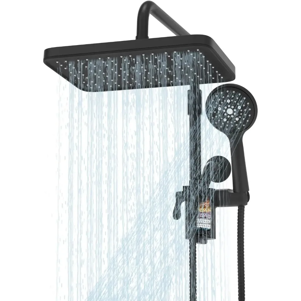 

Filtered Shower Head with Handheld Spray Combo, 12 inch High Pressure Rainfall Shower Head with Adjustable Slide Bar, Dual Rainf