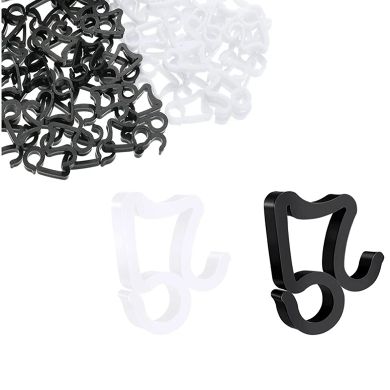 200 Pieces Christmas Light Clips Mini Gutter Hang Hooks Weatherproof Plastic Clips White Black Xmas Tree Clip Hooks