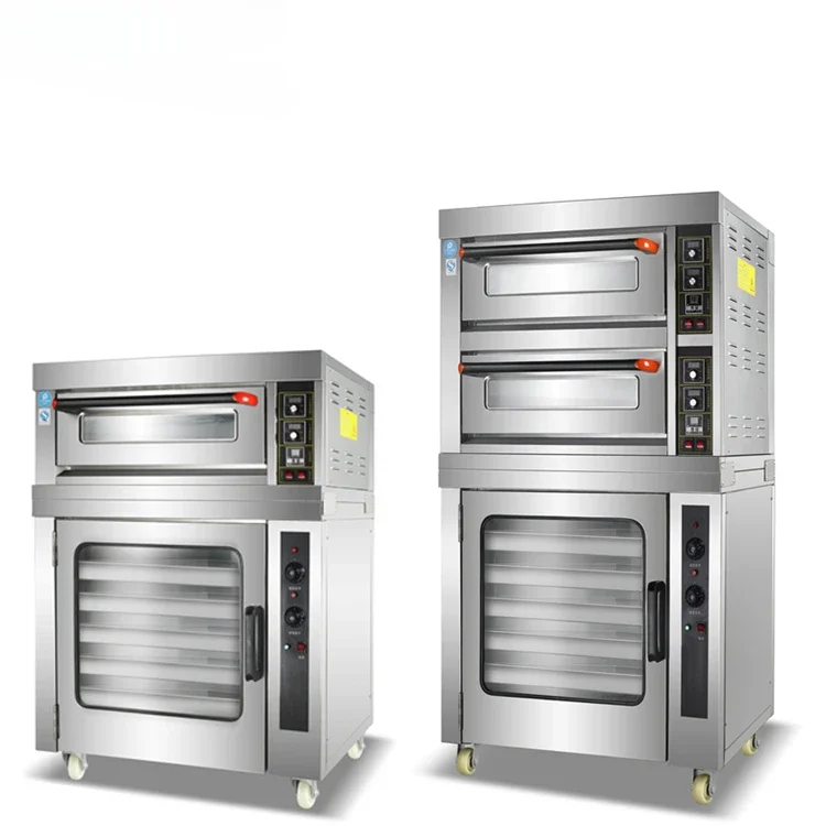 2 in 1 Combi Bakery Equipment Machine with Prover Commercial Baking Oven with Proofer Oven Gas Electric Deck Oven with Proofer