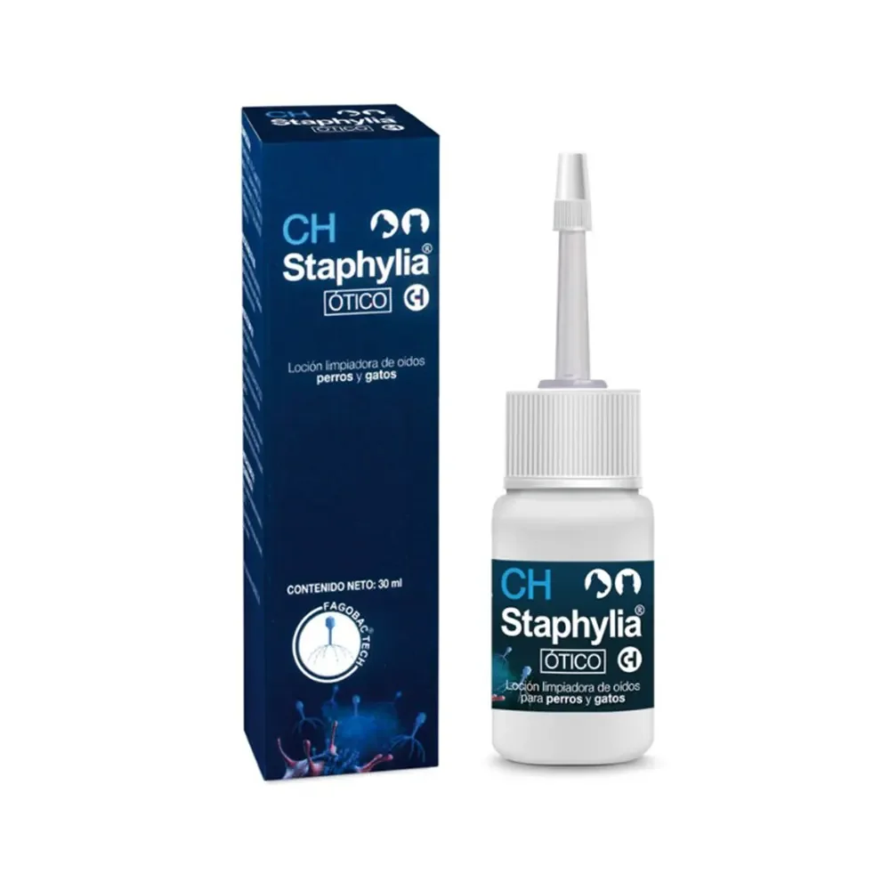STAPHYLIA OTICO 30ml para perros y gatos que tratan infecciones cutáneas ChemicalIberica