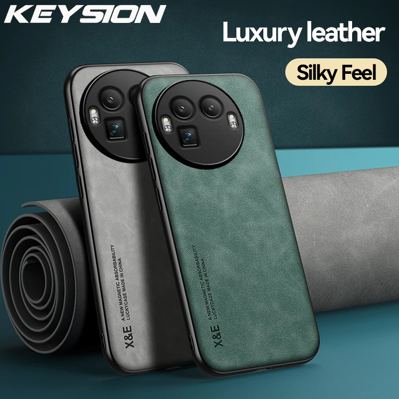 

KEYSION Luxury Retro PU Leather Phone Case for Realme GT 8 Pro Soft Silicone+PC Shockproof Phone Back Cover for Realme GT 8 Pro
