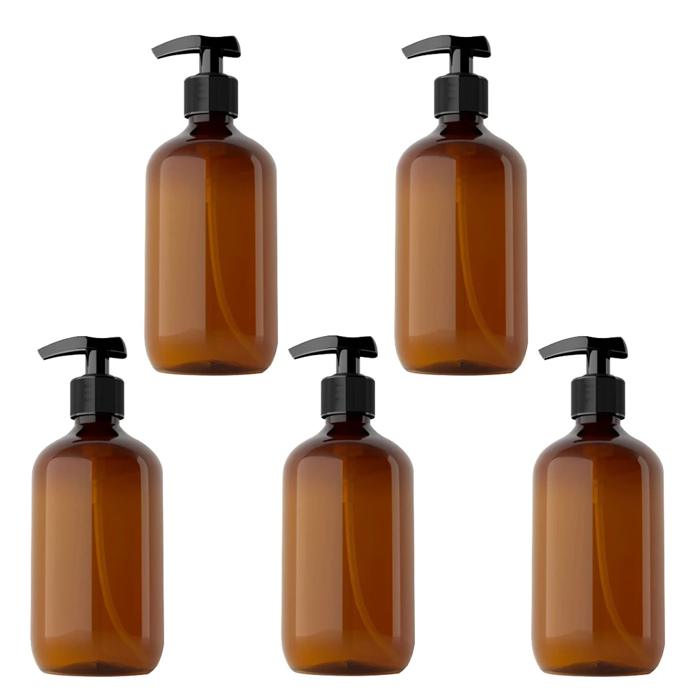 

5Pcs 500Ml Press Bottles Lightweight Reusable Dispensers for Travel Lotion Bottle Refillable Sub-Packaging Emulsion