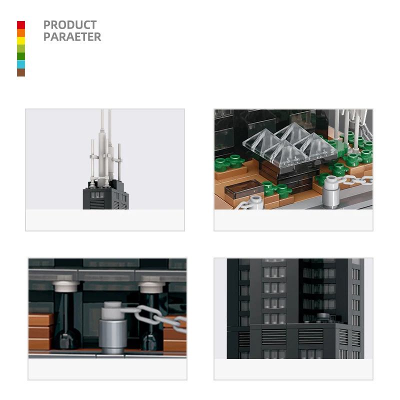 Brique d'architecture commerciale des états-unis, tour Willis de Chicago, ensembles de modèles de fraises de grande hauteur, jouet de bloc de construction