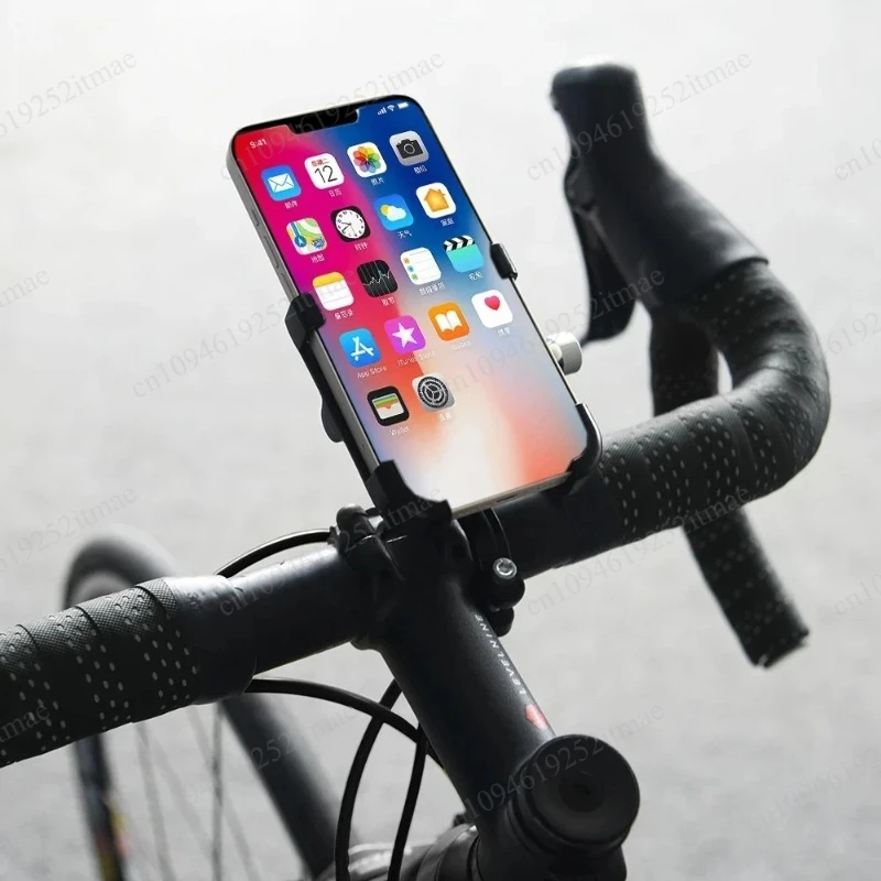 Aluminum Alloy Bike Phone Mount 360° Rotatable Anti-Vibration for Mountain Road Electric Bikes