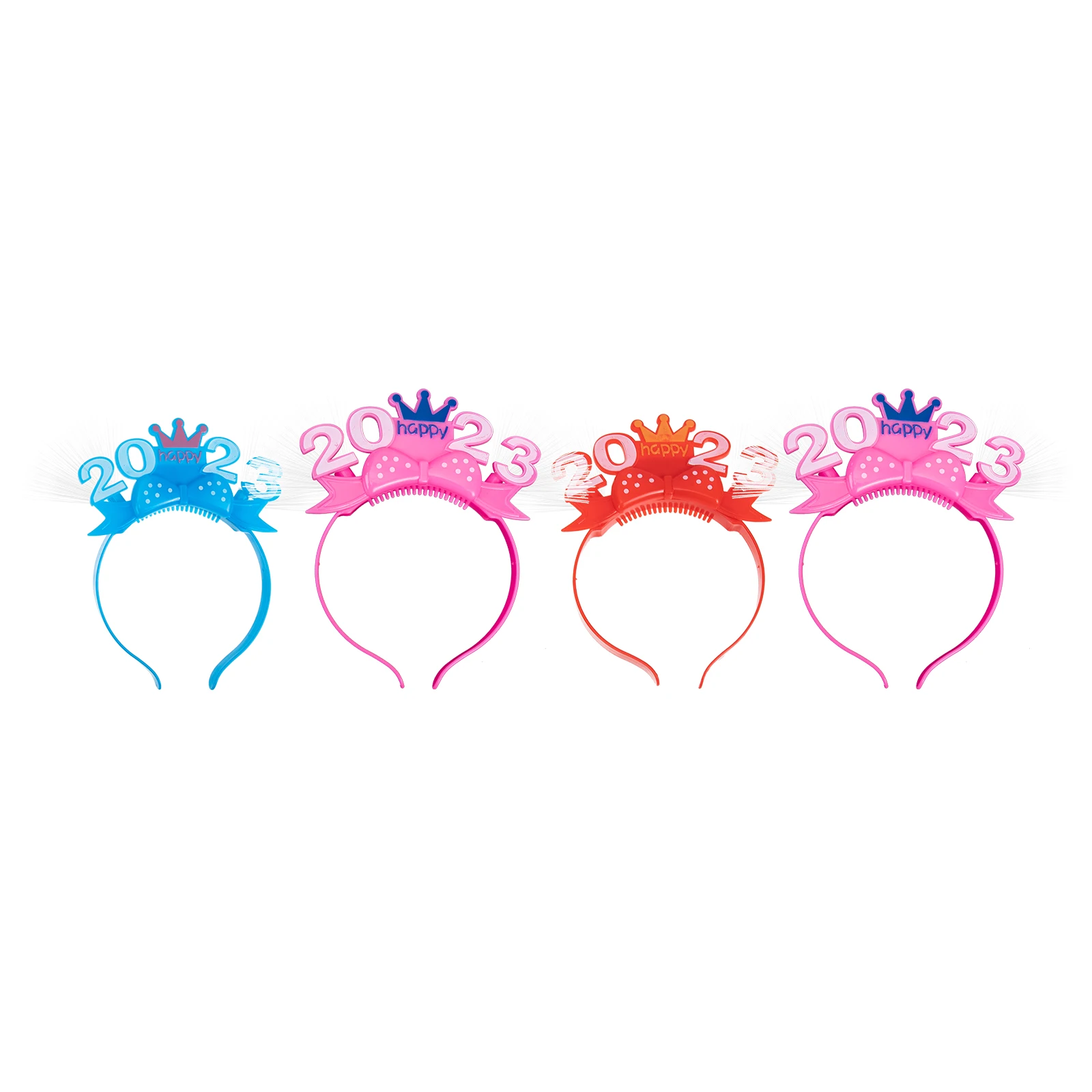 

4pcs Light Up Headb Dark Color Lasting Plastic LED Hairstyle Accessories New Year Party Favors Women Girls Hair Hoops