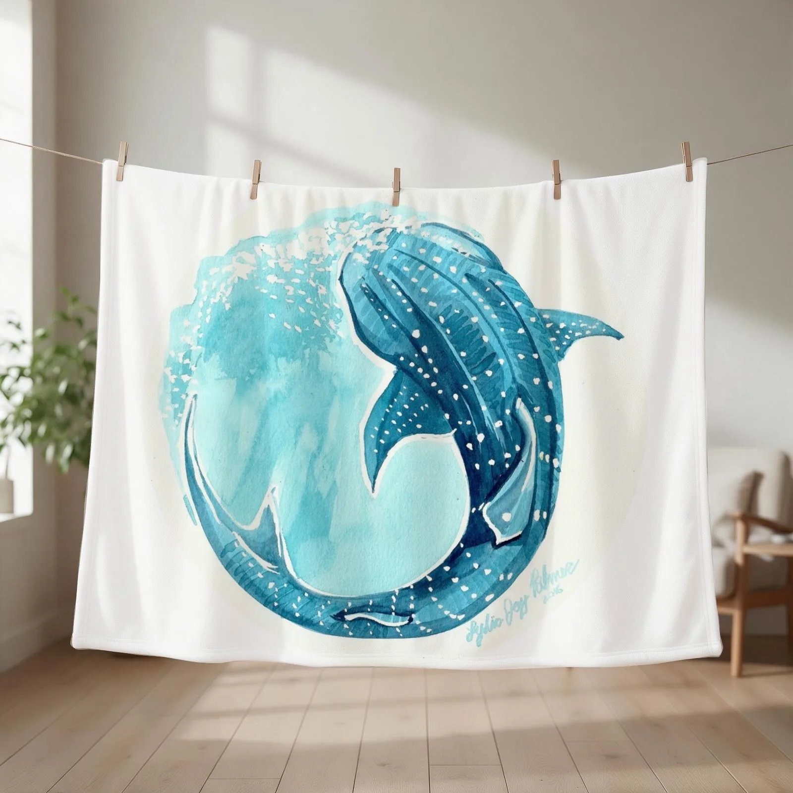 Whale Shark Throw Blanket couch cozy soft plush fuzzy picnic outdoor blanket