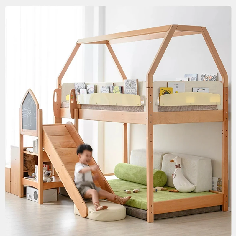 

Full solid wood slide bed, locker, half height bed boys and girls room