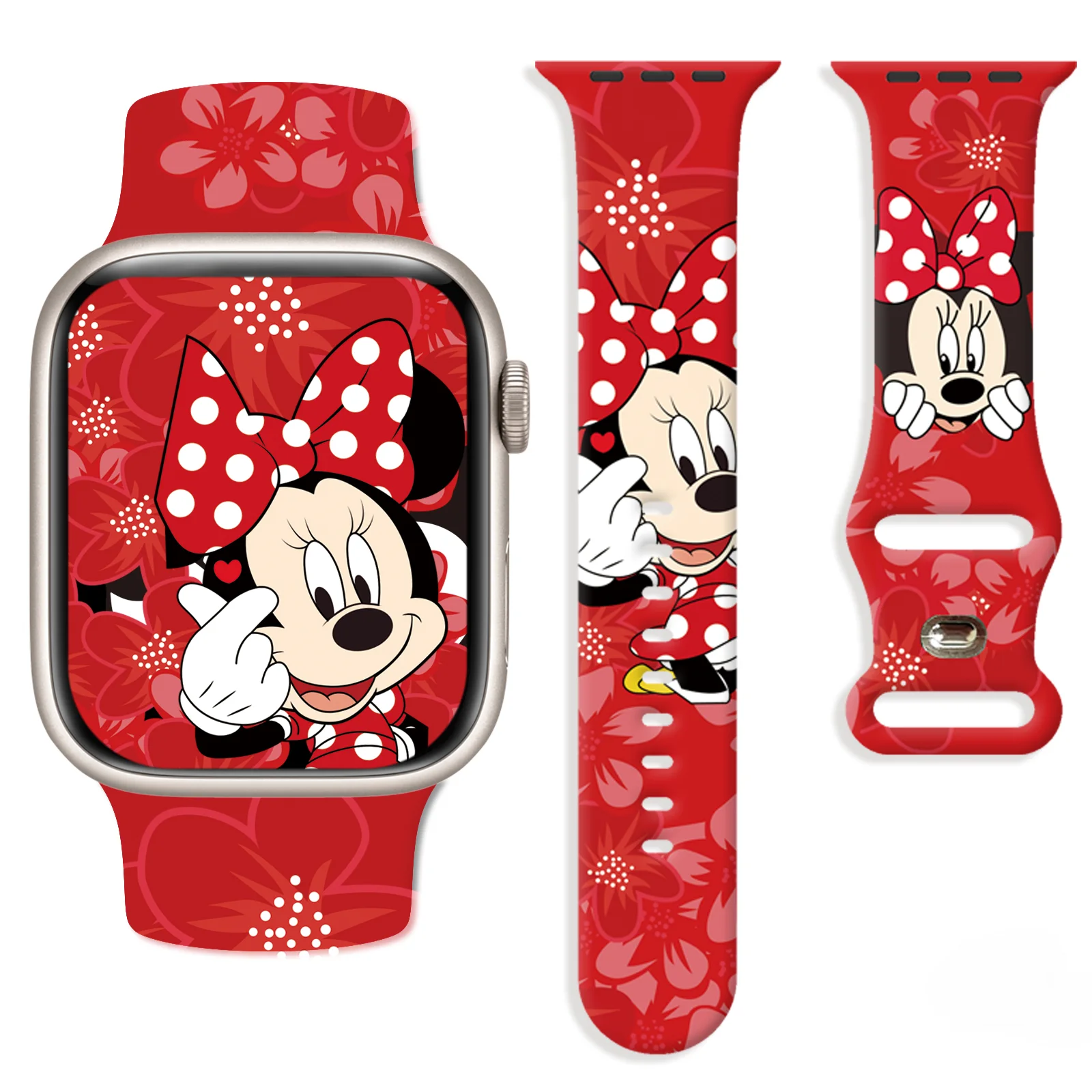 Disney Mich 5 Printed Strap for Apple Watch 10 9 8 7 Silicone Band Replaceable Bracelet for iWatch 45mm 44mm 42mm 40mm Watchband