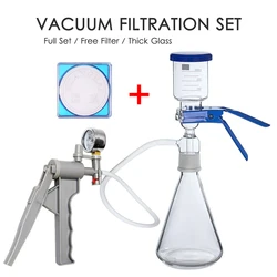 Glass Vacuum Filtration Membrane Buchner Lab Medical Refillable Bottle Funnel Flask Apparatus Kit with MCE Filter Manual Pump