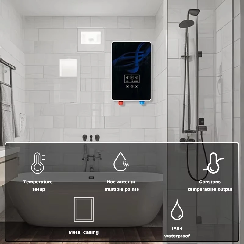 Endless Hot Water Used Instant Electric Hot Water Heater Tankless Intelligent Water Heater 6000w for Hotel Shower Bathroom