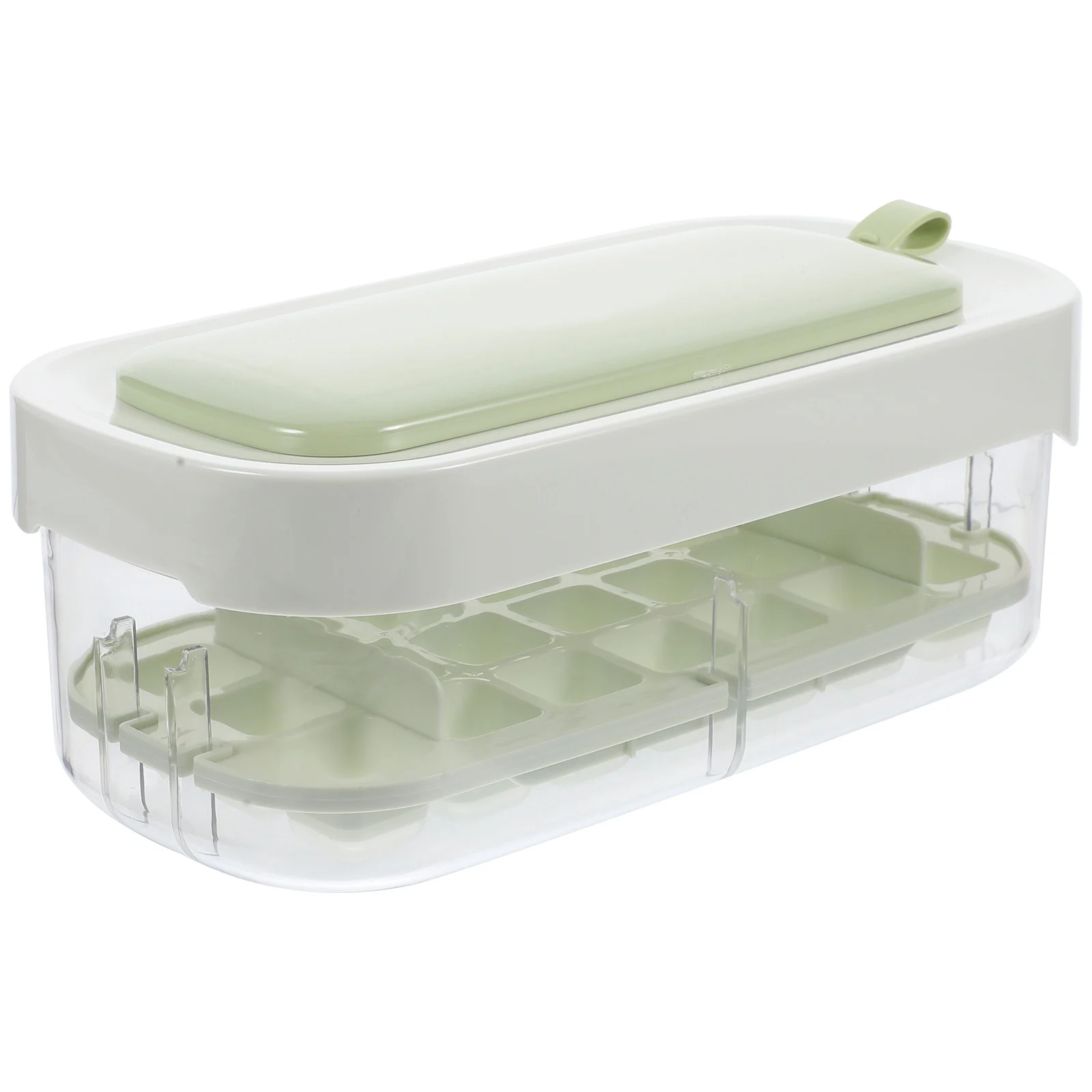 

Ice Tray Large Capacity Grid Cube Storage Silica Gel Mold with Container Molds for Cocktails