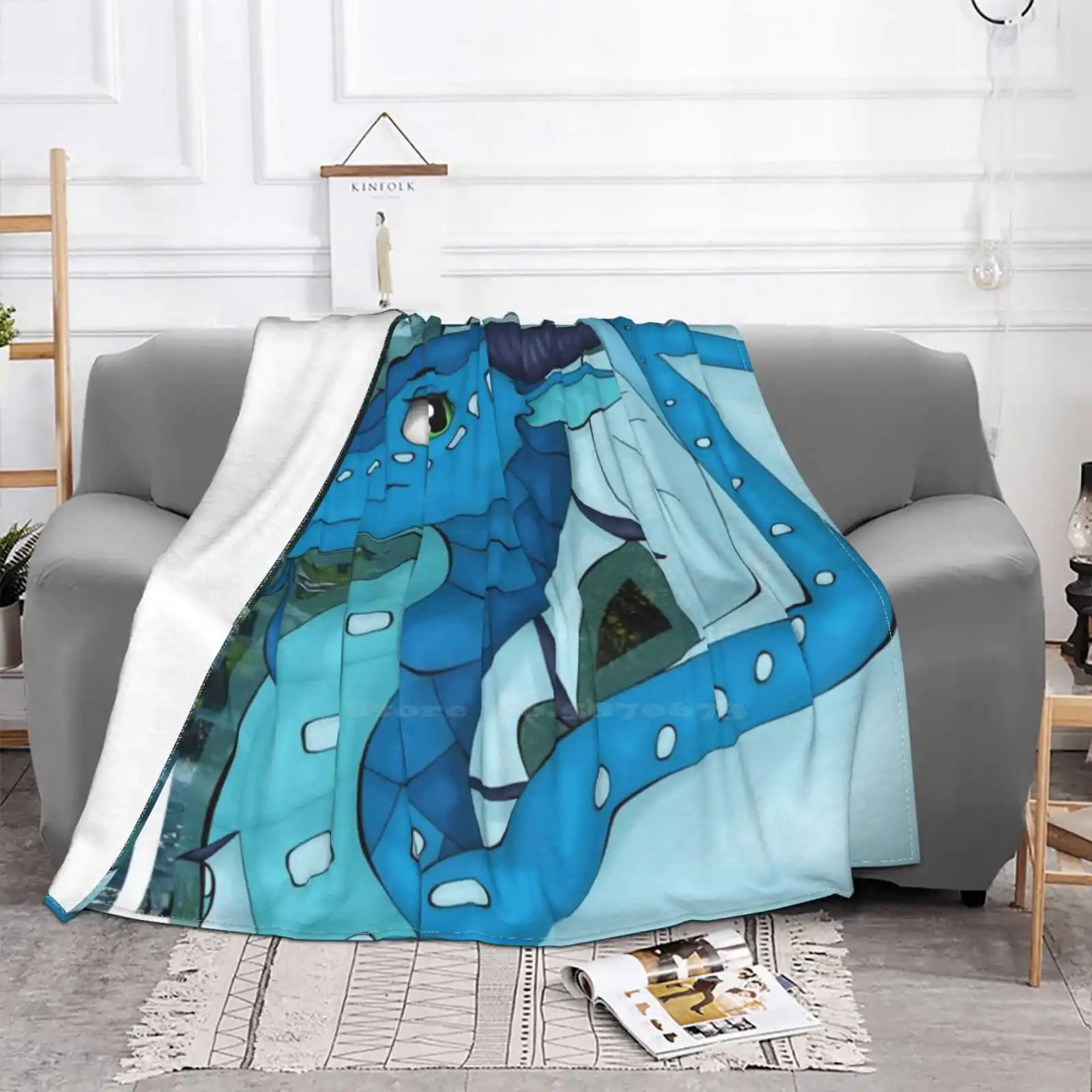 Princess Tsunami | Of Fire Fashion Soft Warm Flannel Blanket Seawing Princess Tsunami Tsunami Wof Tsunami Wings Of Fire Blue