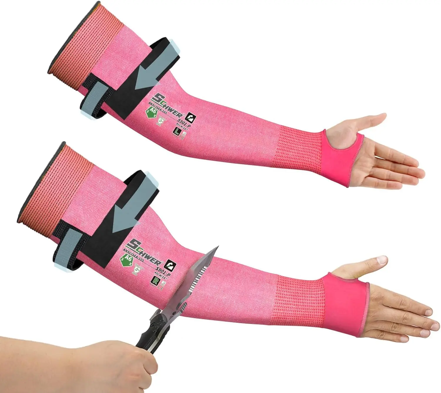 

A6 Cut Resistant Arm Sleeves for Men Women, High Risk Work Protection, Lightweight Breathable, Gardening Farming