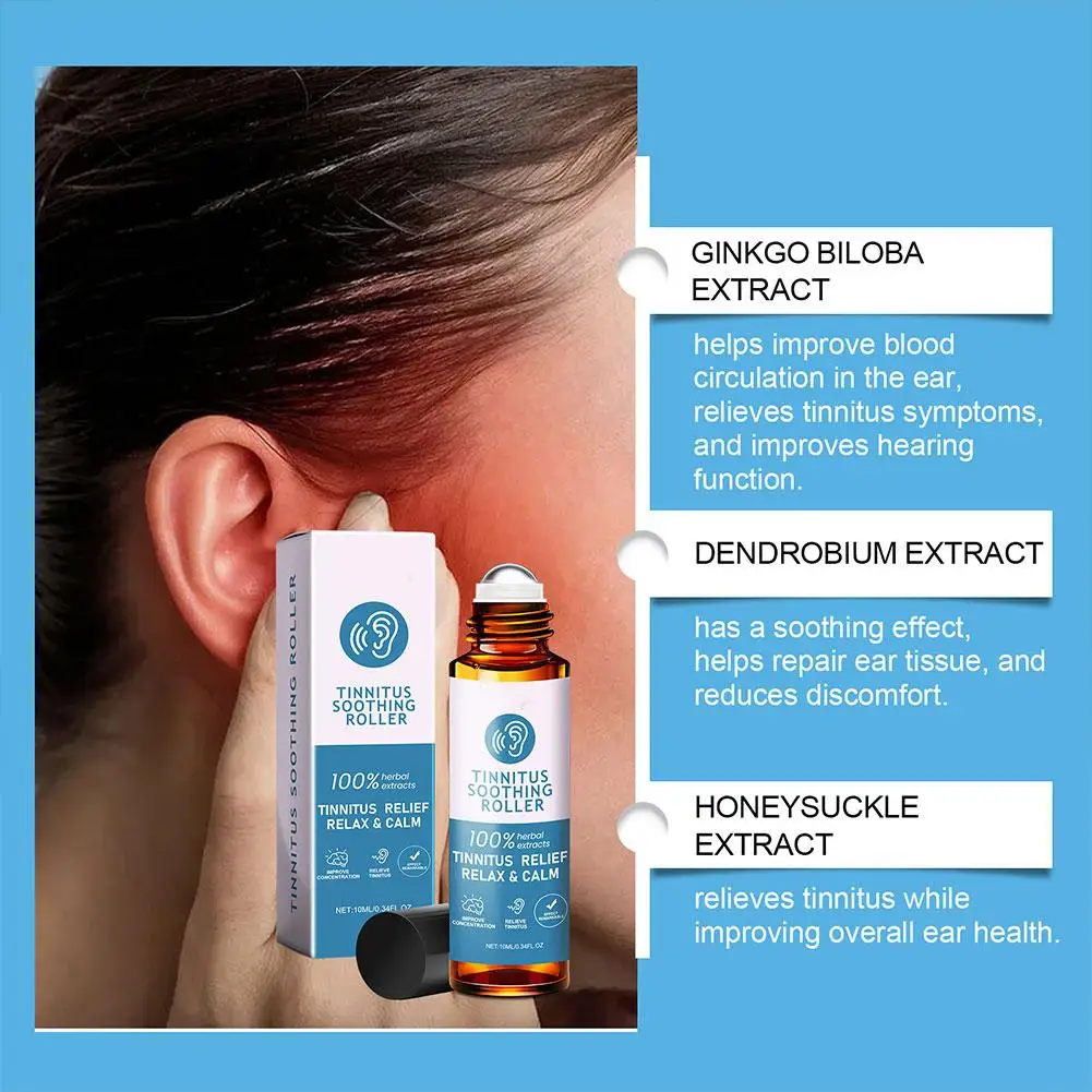 Herbal Formula Ear Ringing Relief Drops, Tinnitus Oil Effectively Relieve Earache and Improve Hearing Ear Cleaner 10ml ﻿