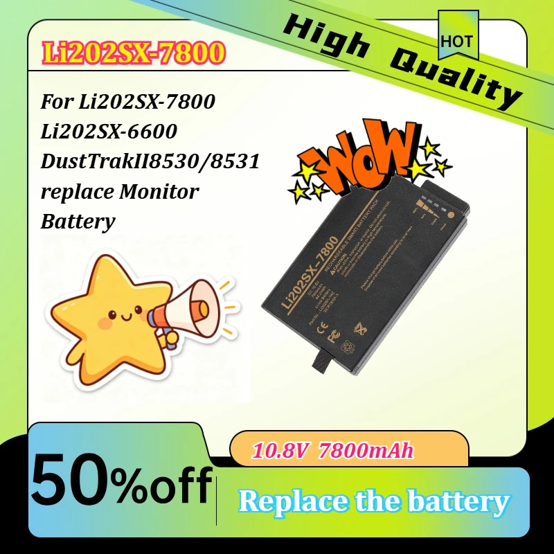 

10.8V 7800mAh High quality For Li202SX-7800 Li202SX-6600 DustTrakII8530/8531 replace Monitor Battery