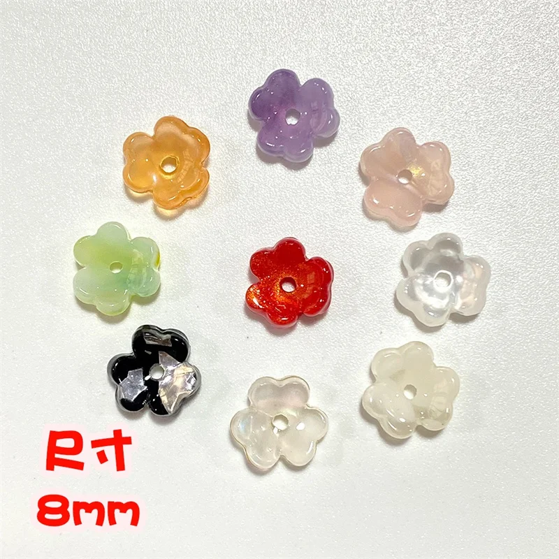 

Новейшие 90 шт./лот 8 мм цветной принт мультяшные цветы в форме акриловых бусин с отверстиями DIY ювелирные изделия аксессуары для волос для одежды