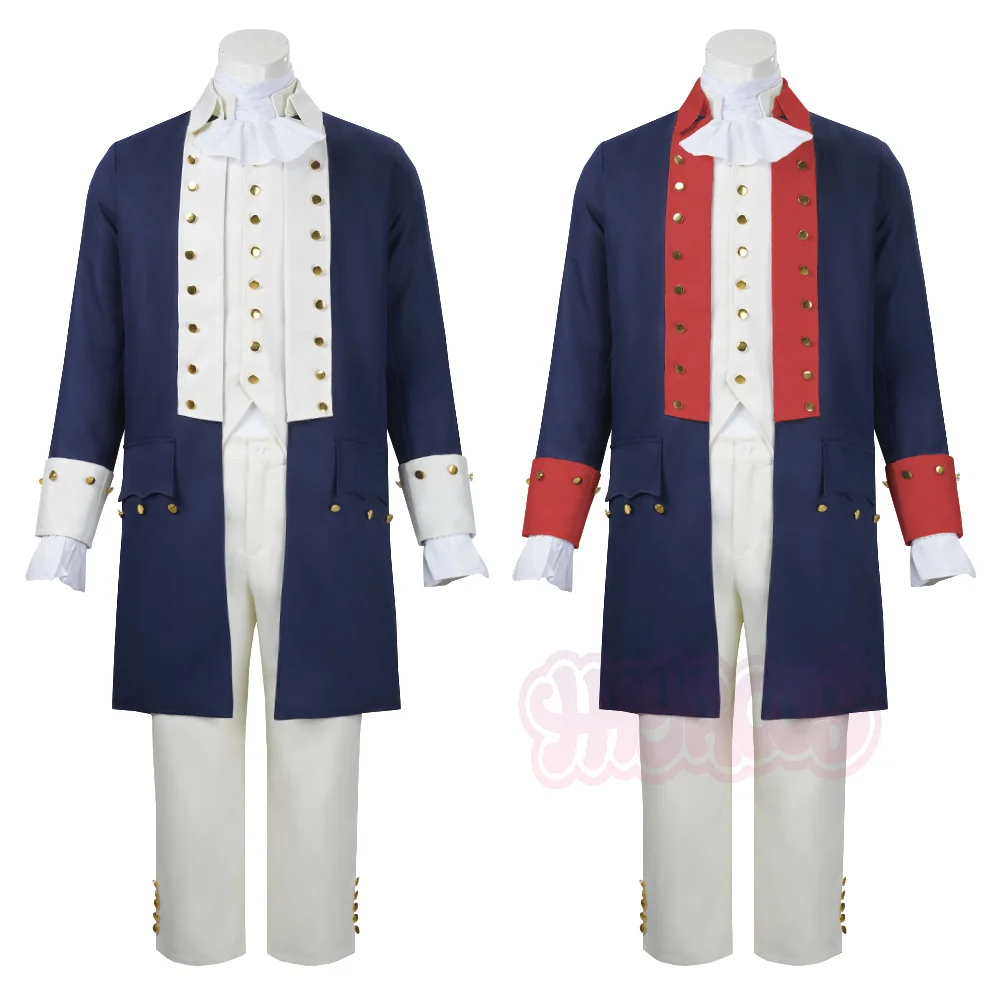 Men Alexander Hamilton Cosplay Costume 18th Century Colonial Rococo Tailcoat Suit for Carnival Rock Concert Stage Performance