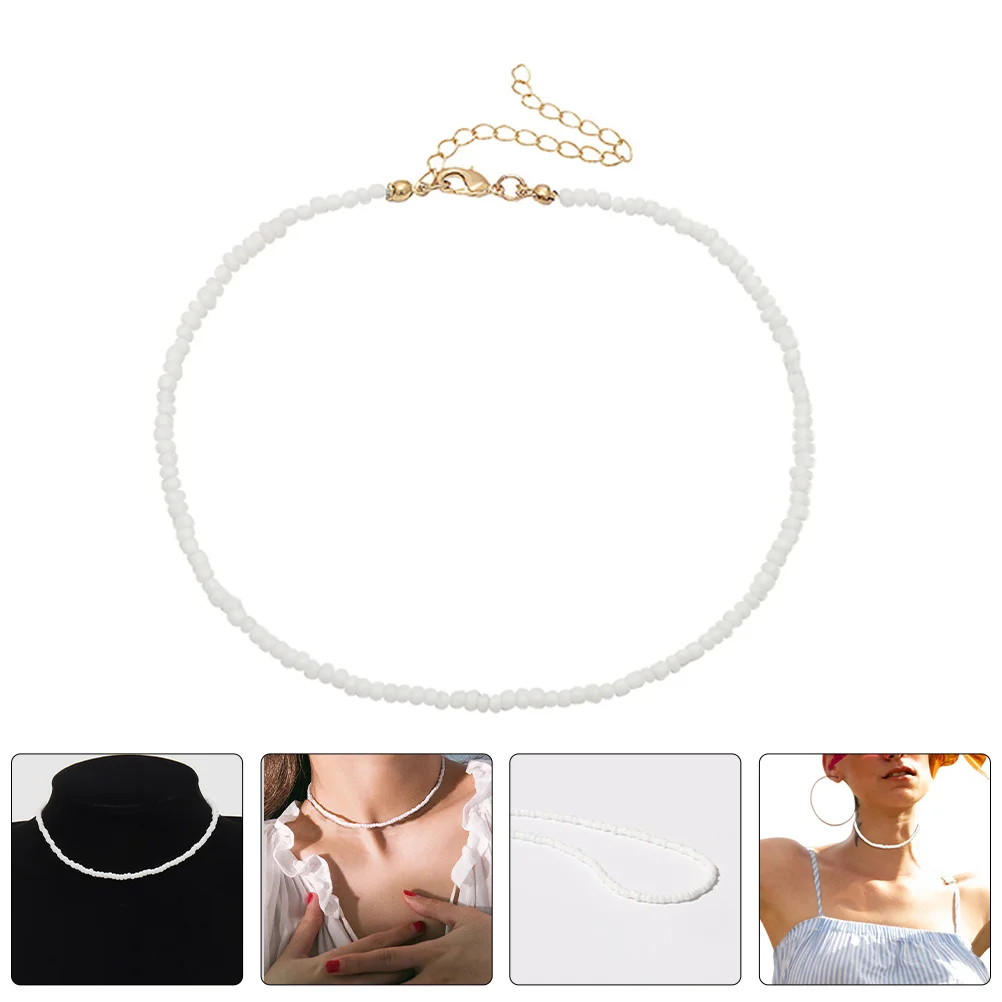 2 Stück Damen-Halskette mit farbigen Perlen, leichtes Perlen-Halsband für den täglichen Gebrauch, lässige Partykleidung, Modeschmuck, Perlen-Halskette für Frauen