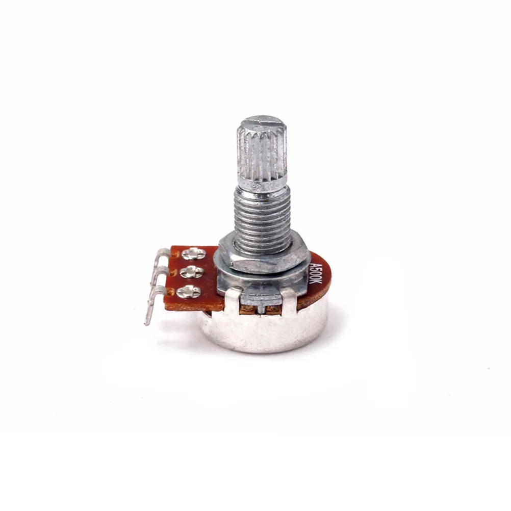 

A500k Guitar Potentiometer Mini Long Curved Knurled Shaft Replacement Volume Tone Control Audio Pot Audio Potentiometers