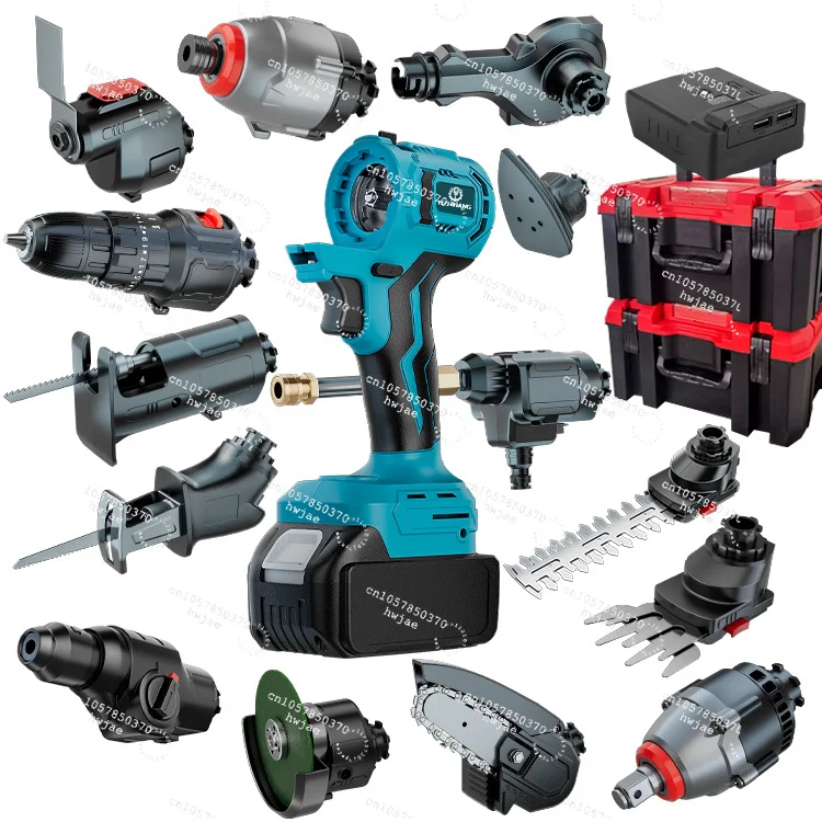 15 in 2 Impact Drill Power Tool Set All-In-One Multi-function Combo Tool Kit Cordless Electric Screwdriver Li-Ion Battery