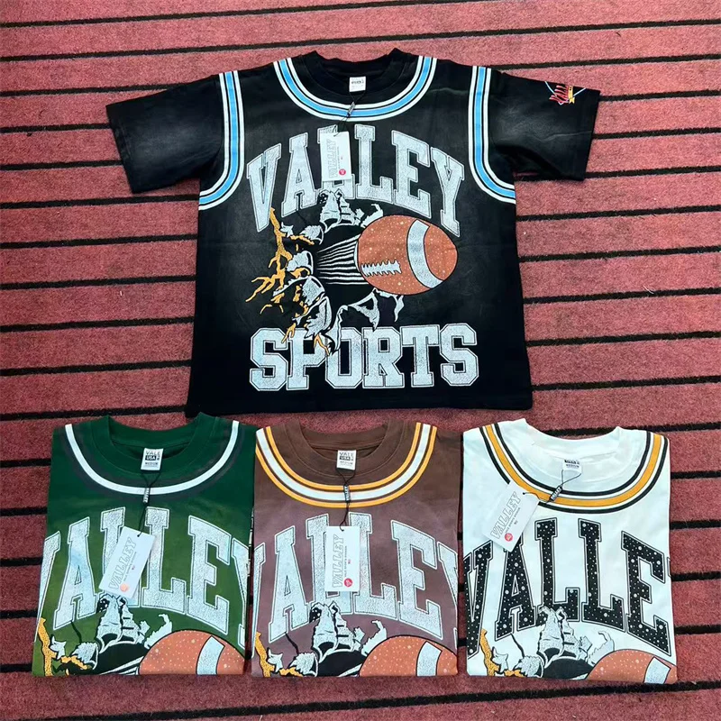 

2025 VALE Retro Color blocked Printed Large Short Sleeve
