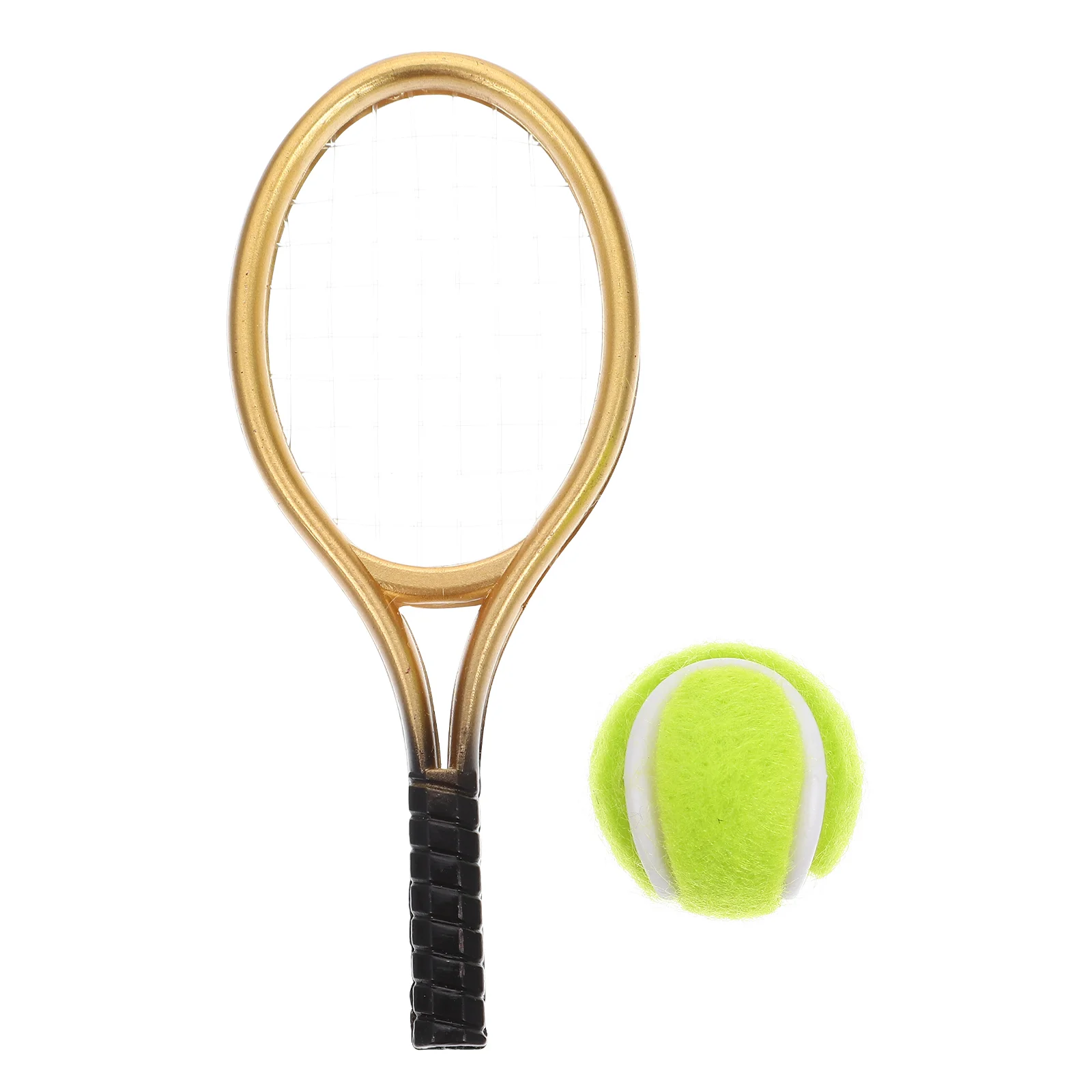 

2 Sets Mini Tennis Racket Accessories for Dollhouse Small Plastic Decor Toy Set Model Photo Prop Exquisite Detail Smooth