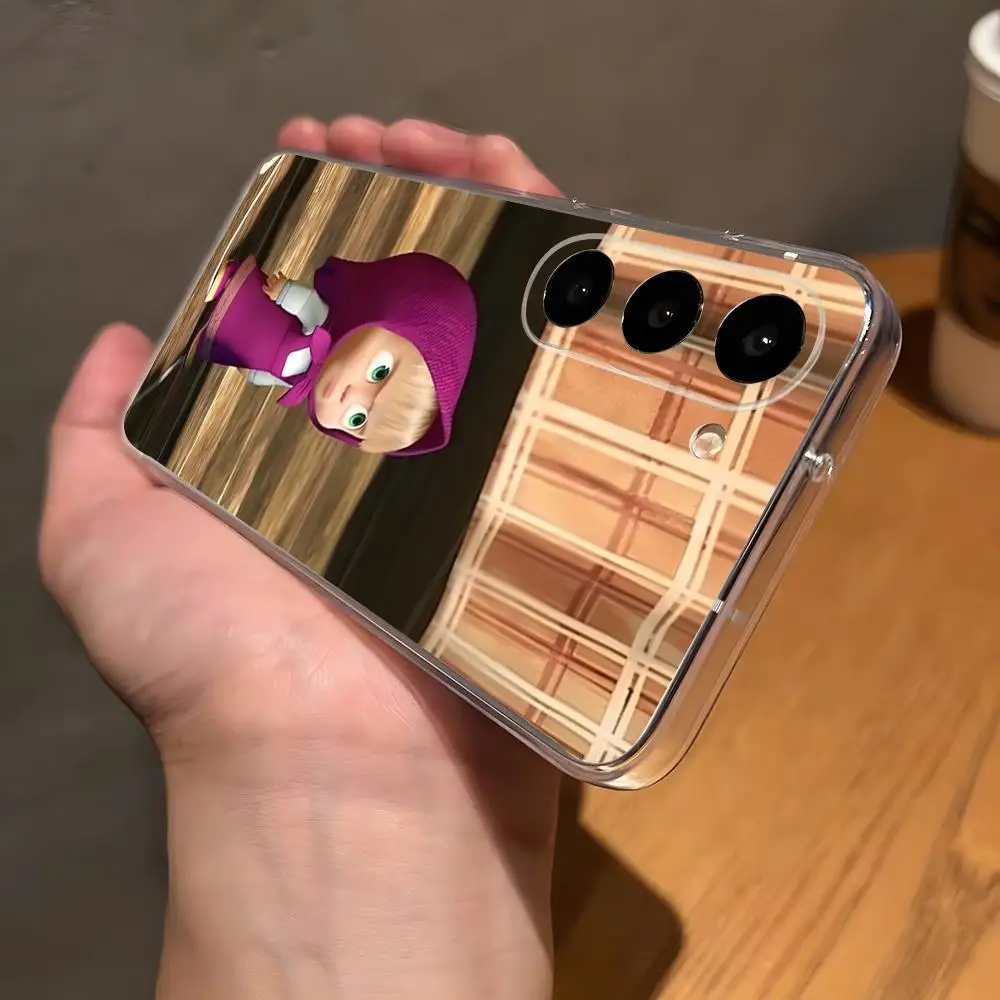 Masha And The B-Bears Cute Phone Case For Samsung A23 A33 A53 A52s A35 AA14 A16 5G A52 Transparent Cover