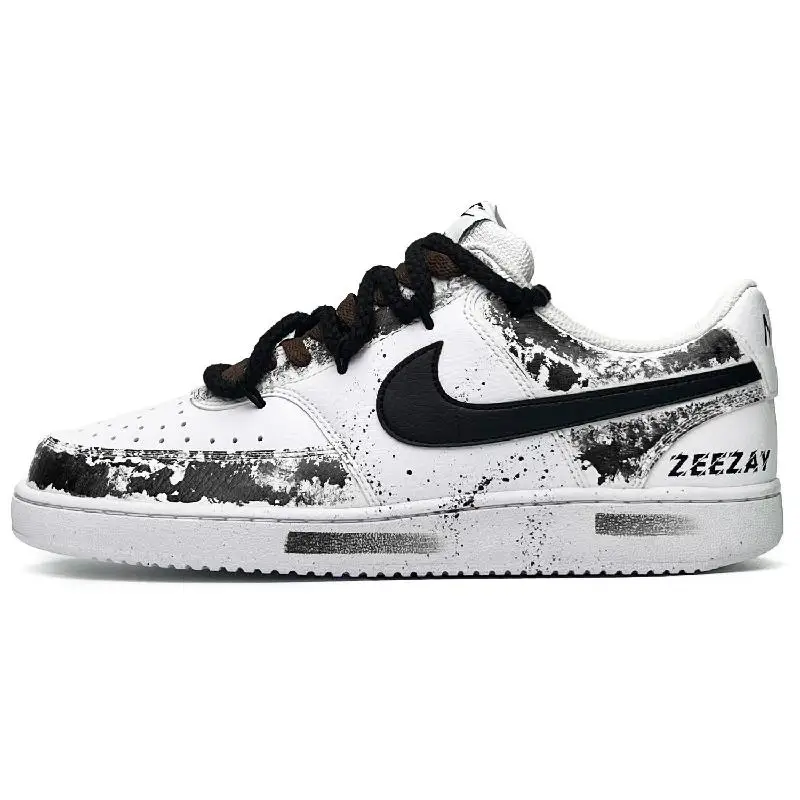 

【Customize】Nike Court Borough Skateboarding Shoes Men Low-top Black/white Sneakers shoes DH2987-101