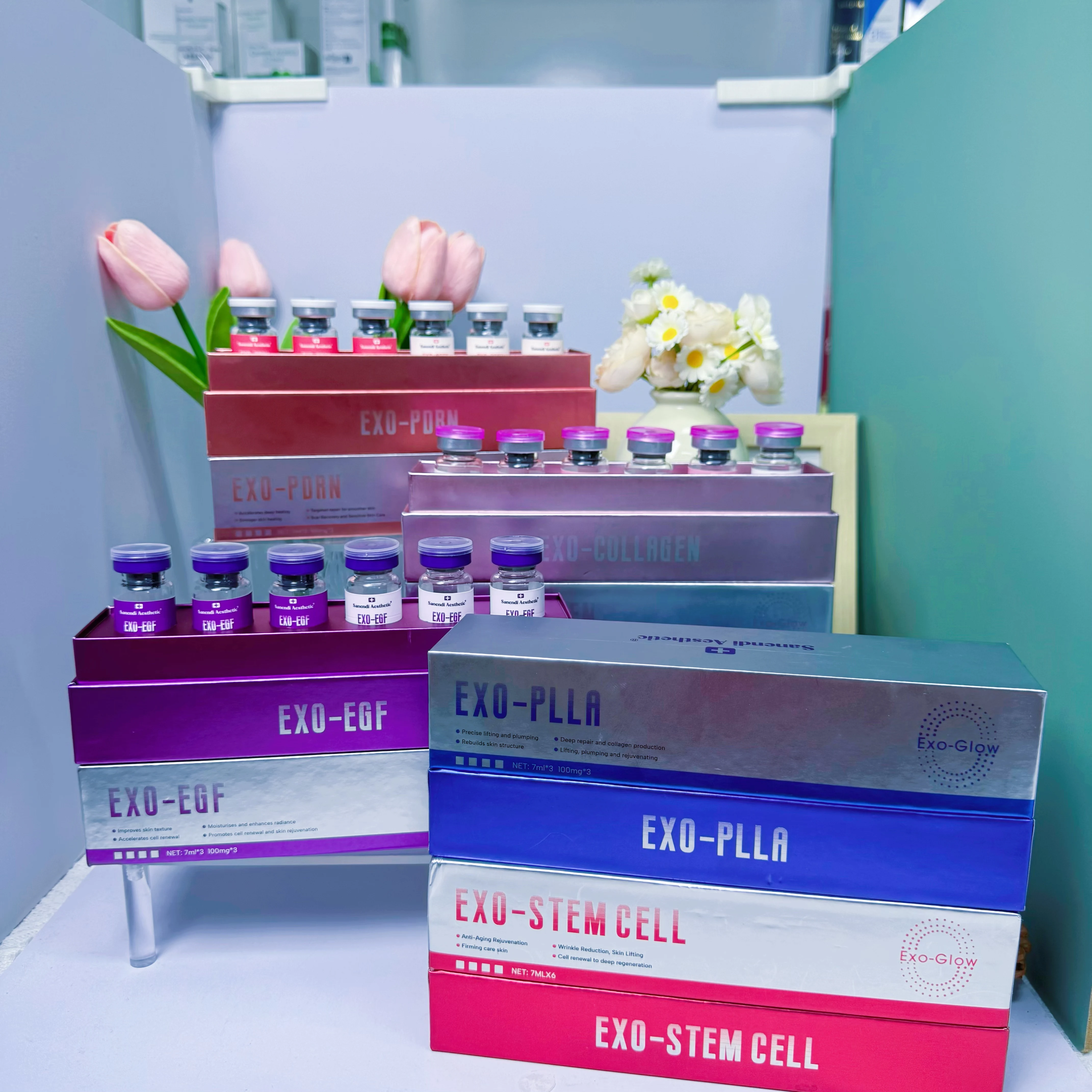 جوهر العناية بالبشرة الكوري Exo-Glow PDRN خلية جذعية الكولاجين وحمض الهيالورونيك للعناية بالبشرة لترطيب وترطيب البشرة