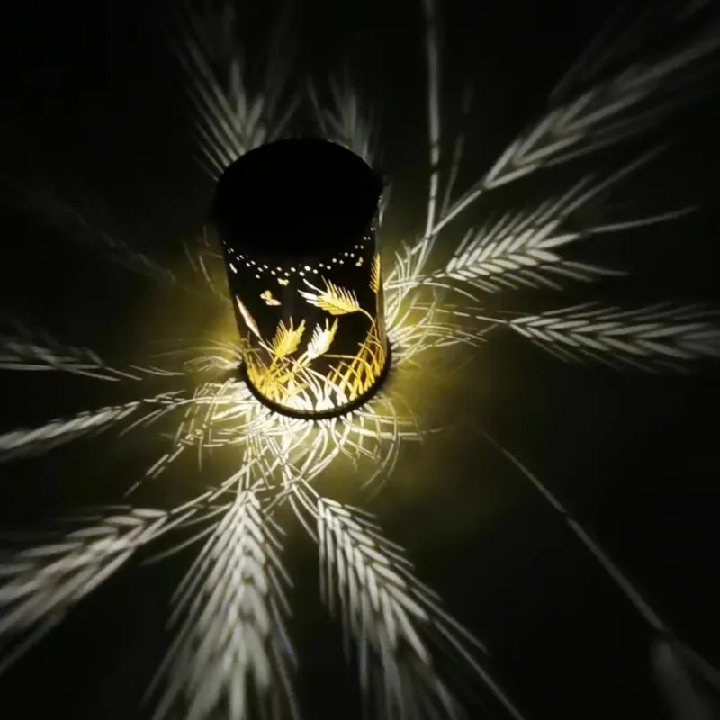 

3D динамический металлический фонарь на солнечной батарее в виде пшеницы, наружный водонепроницаемый декоративный фонарь для кемпинга, подвесная фотография, освещение для сада