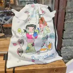 Lolita Japanese Cartoon Chic Drawstring Backpack Ladies Y2K Transparent DIY Display Ita Bag Students Canvas Lightweight Knapsack