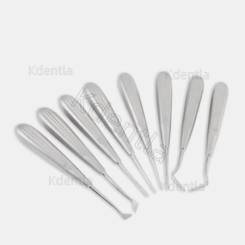 8Pcs/set Dental Elevator Set Teeth Extraction Tooth Extracting Forceps Stainless Steel Curved Root Lift Tools