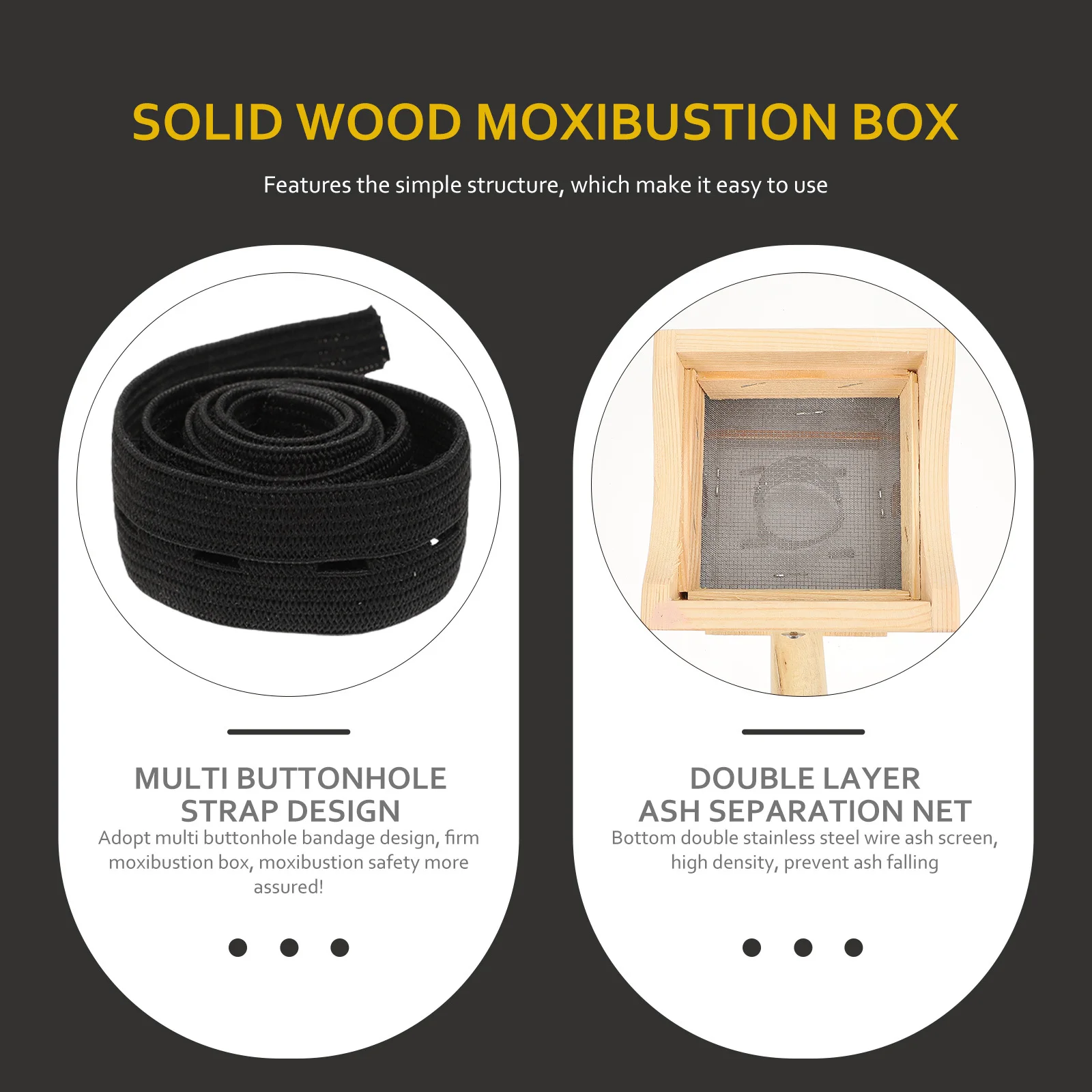 

1 set 1 Set Moxa Box Wooden Moxibustion Therapy Massager For Back Belly Neck Body Relaxation Anti-Scald Massage Burner Tool