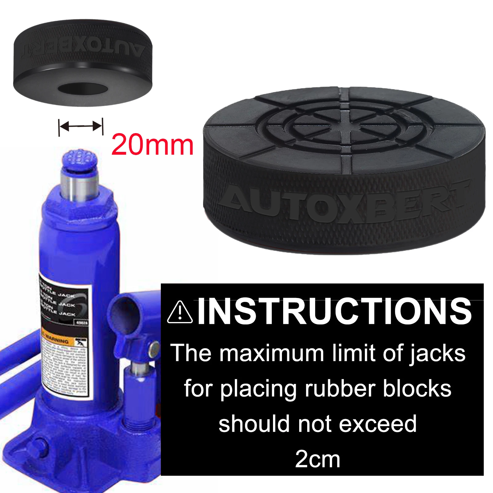 Rubber Bottle Jack Pad Support Point Adapter Jacking Car Removal Repair Tool For 2 Ton Bottle Jacks Auto Accessories 60x20mm New