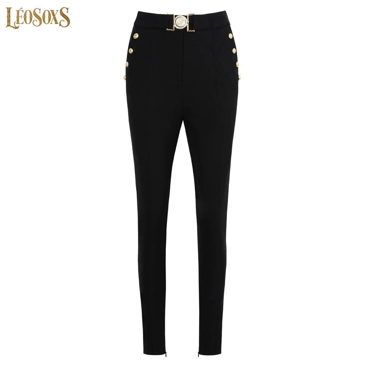 LEOSOXS High-Quality Spring And Autumn New Style Button Fashionable Temperament Commuting Comfortable Women's Casual Small Leg P