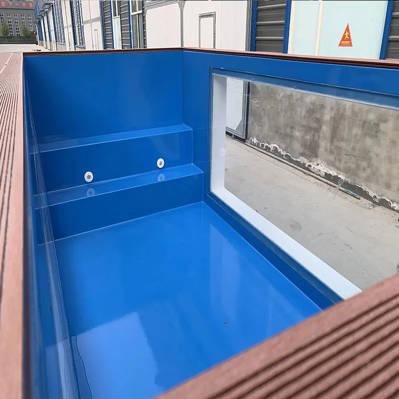 Customized Color Above Ground Family Swimming Pool Steps Heating Pump 20ft 40ft Container with Glass Window - view 3