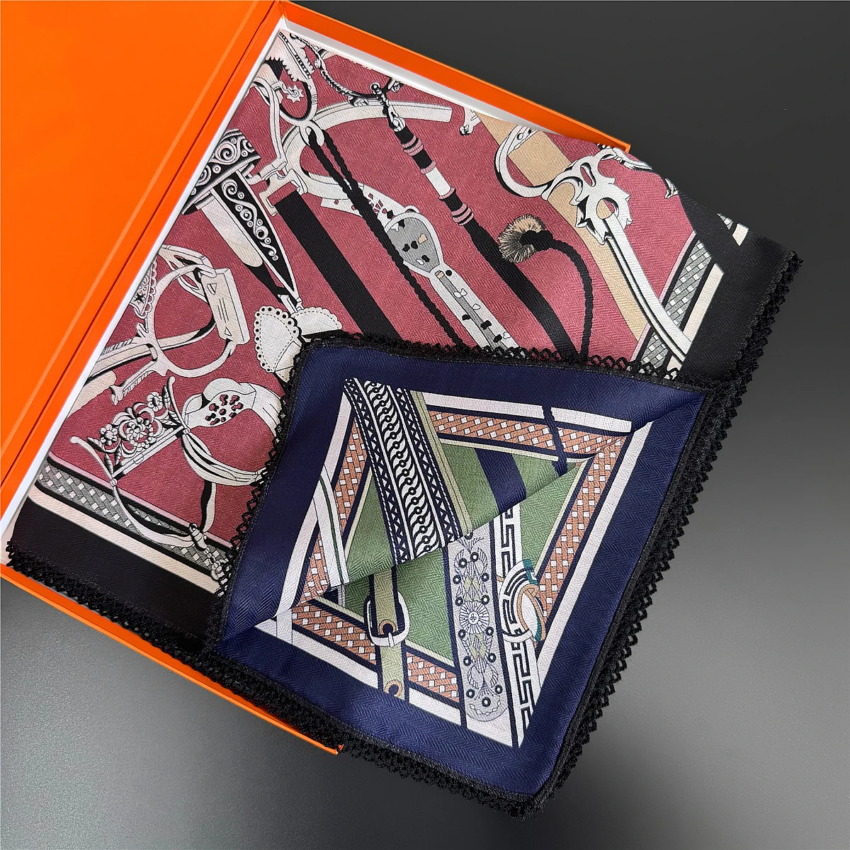

Luxury Double Side Print Cotton Scarf Shawls Scarves Small Head Hair Scarfs Belt Bag Bandanas Accessories Valentine's Day Gift