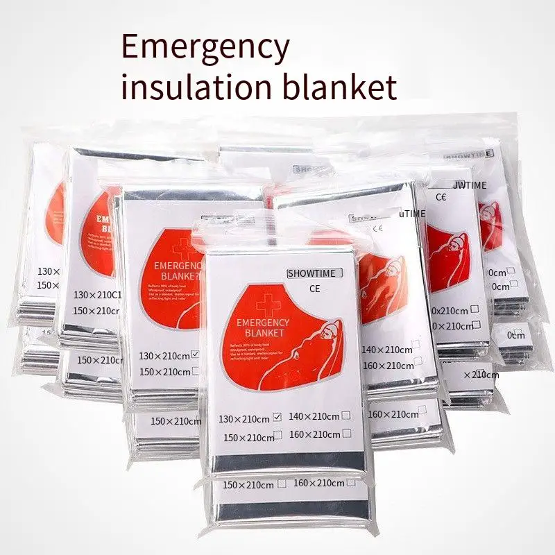 2-10pcs Outdoor Emergency Double-sided silver Survival Blanket Waterproof First Aid Rescue Curtain Foil Thermal Military Blanket