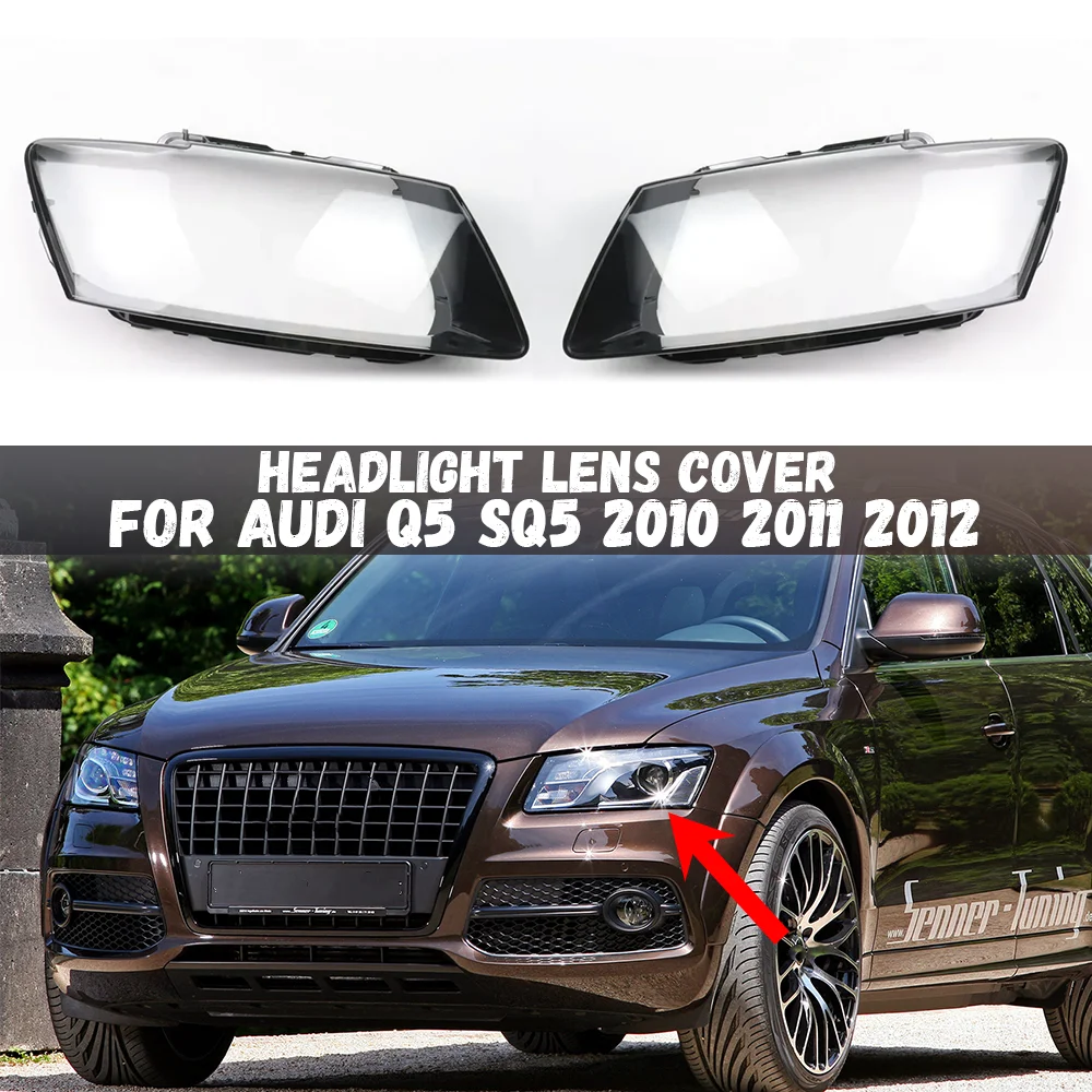 

For Audi Q5 SQ5 2010 2011 2012 Headlamp Cover Transparent Lampshade Headlight Shell Mask Lens Plexiglass Car Accessories