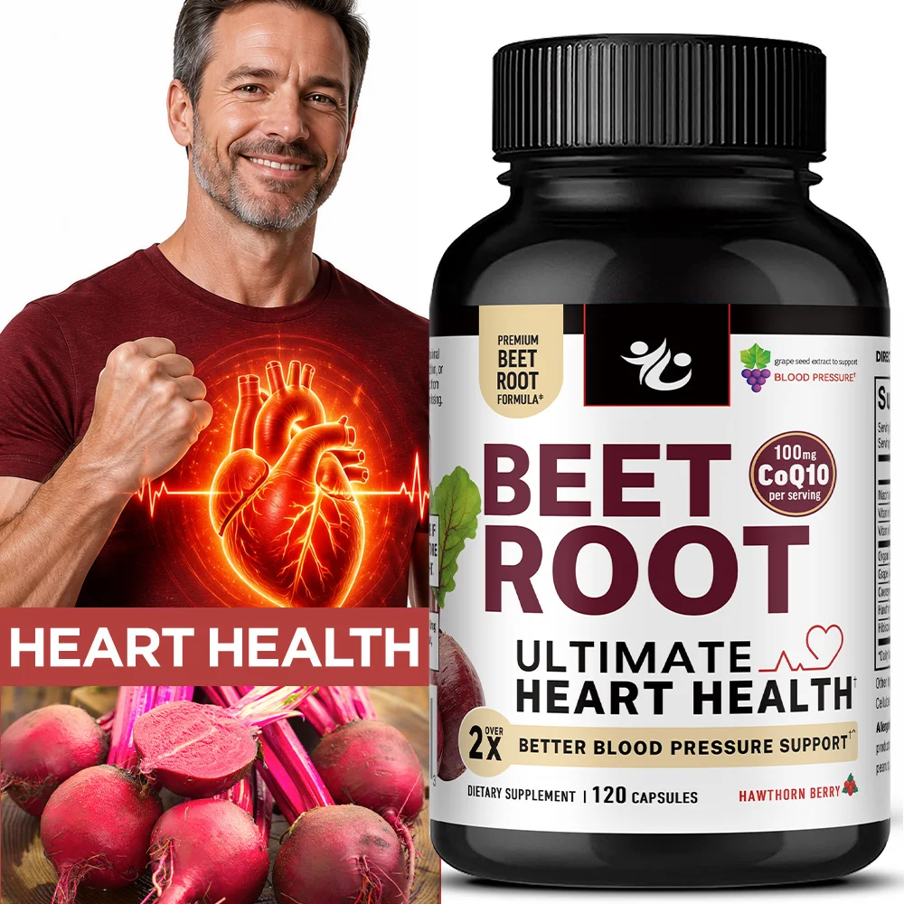 Super Beetroot Capsules, Blood Pressure Support, Enhanced Endurance, Improved Athletic Performance, Promotes Recovery