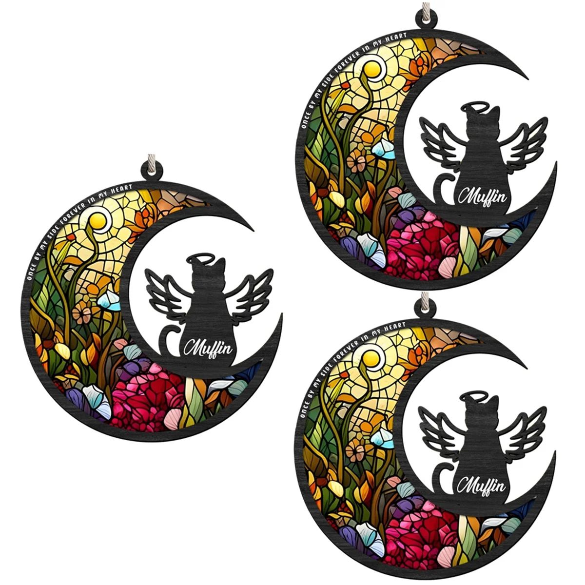 달에서 본 A72P 애완동물 아크릴 디스크, 현관 장식 손실을 기념하는 애완동물 동정 선물