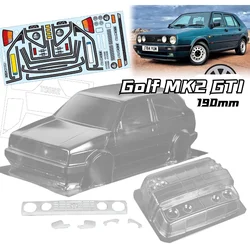 1/10 PC RC powłoki ciała Golf MK2 GTI Hatchback 190mm szerokość abażur przezroczysta powłoka ciała dla turing Dirft mst yokomo hpi hsp