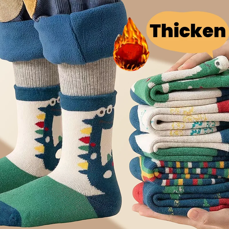 

Boys Socks Winter Socks Thick Thermal Warm Baby Toddlers Socks Children Thermal Socks Fuzzy Snowboarding Socks 5 Pairs