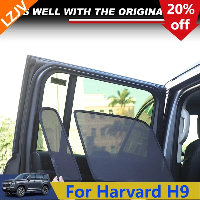 For 2024+ Haval H9 window screen, window sunshade, heat insulation net, window insect-proof net (memory wire model)