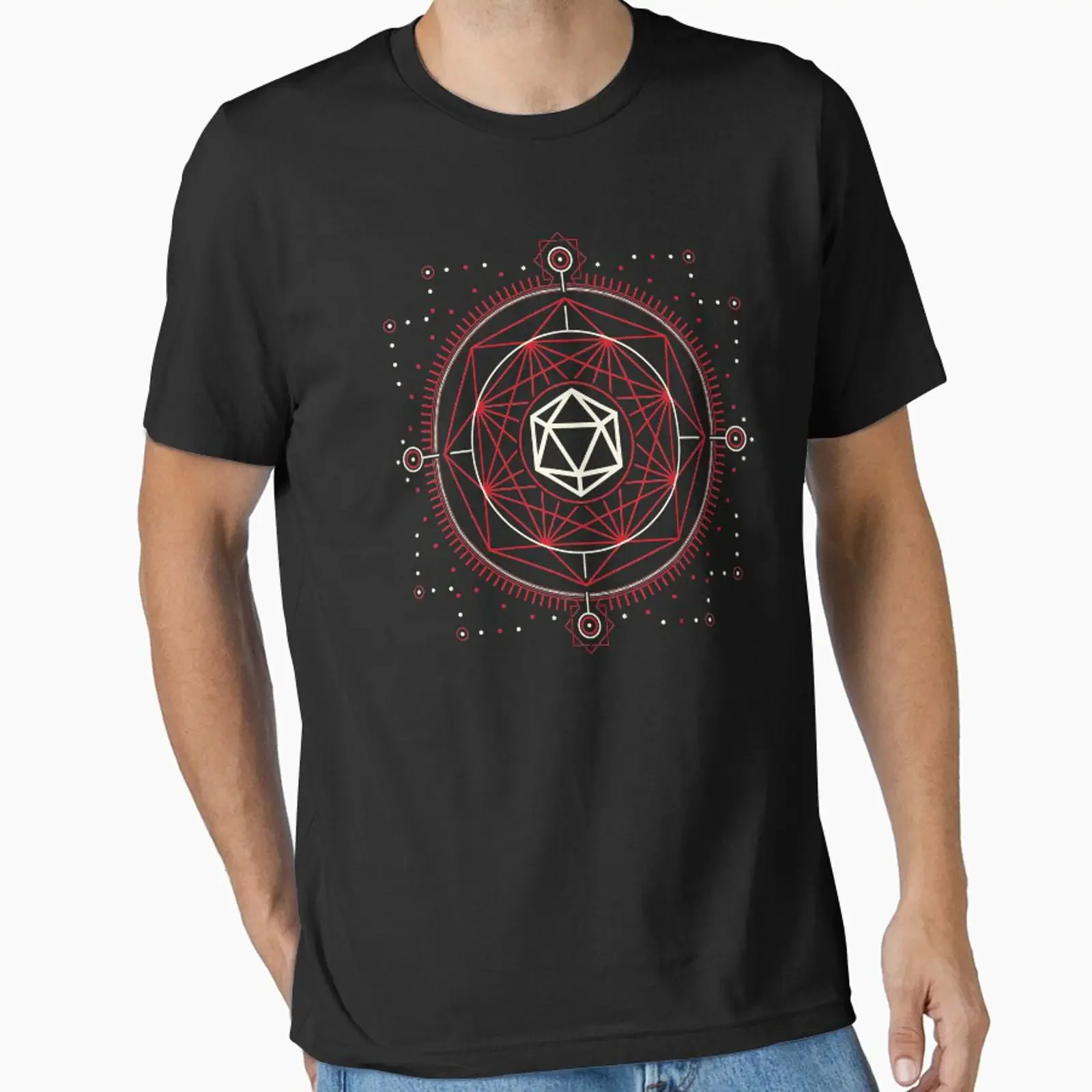 Polyhedral D20 Dice Tabletop RPG Gaming Essential T Shirt vintage Washed Soft Breathable Comfortable Casual Versatile Unisex