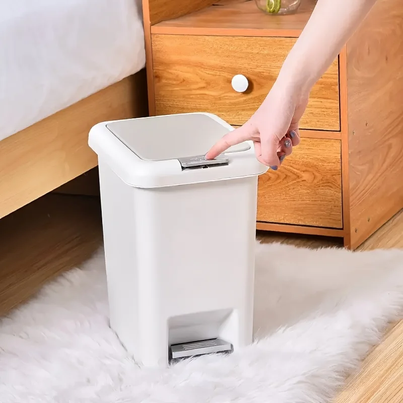 

Double Opening Plastic Foot Pedal Trash Can for Bathroom Kitchen Living Room Dorm Office - Foot Operated Trash Bin
