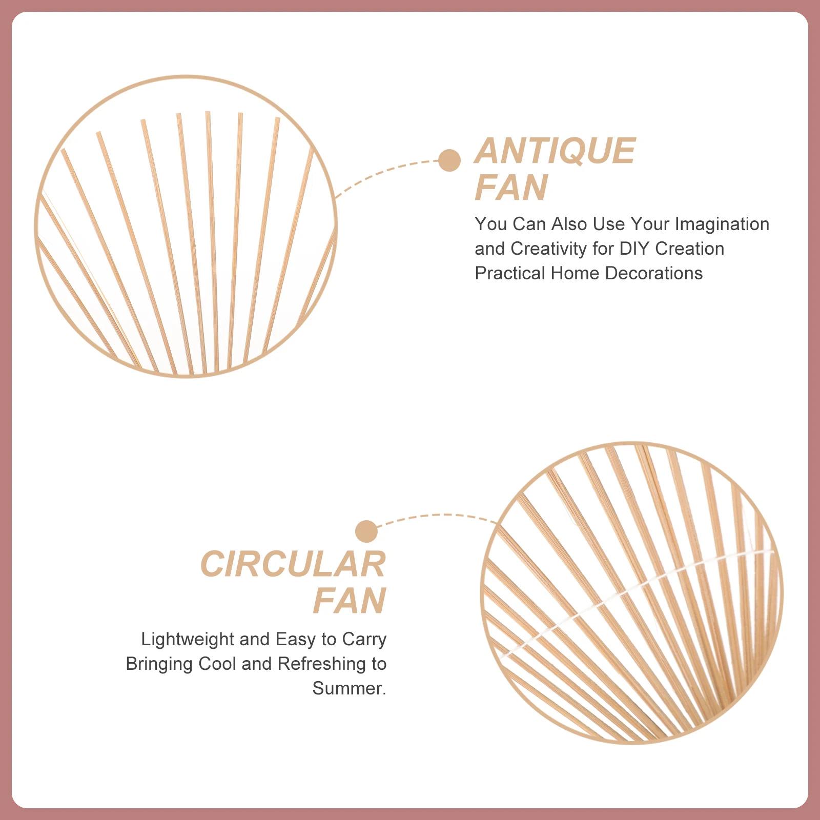 

Round Bamboo Fan Frame 38x23cm H held DIY Craft Material Kit Decorative Wedding Party Accessory Blank H Fan Bone